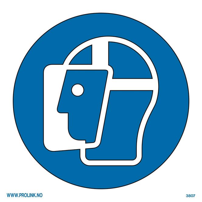Hovedbilde Påbudt med ansiktsvern - PVC