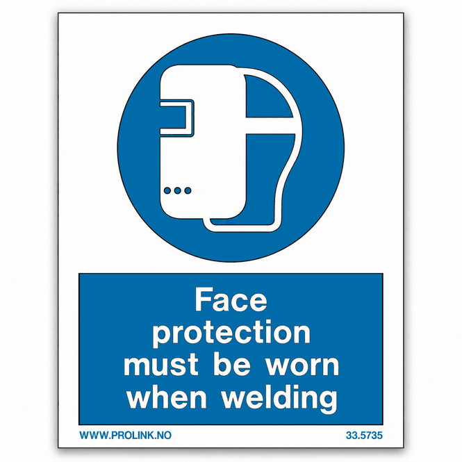 Hovedbilde Face protection must be worn when welding