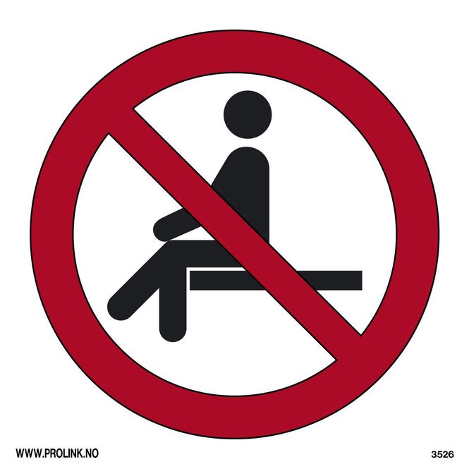 Hovedbilde Sitting forbudt - PVC