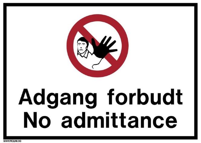 Hovedbilde Adgang forbudt/No admittance