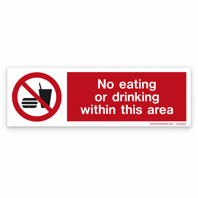 Hovedbilde No eating or drinking within this area